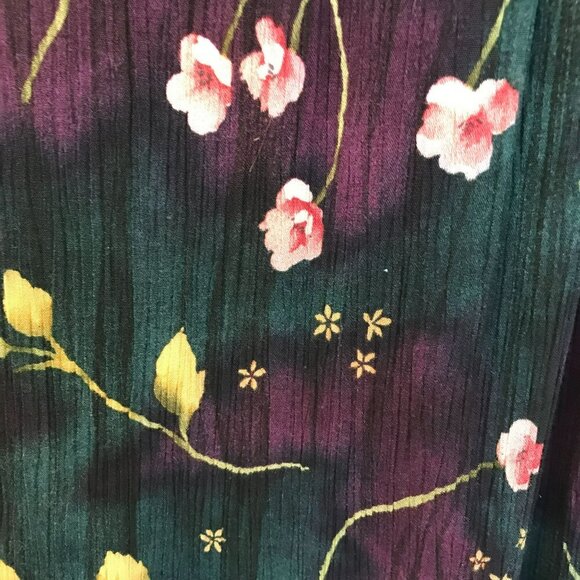 Jaclyn Smith Maxi Skirt Elastic Back Waist Floral Career Women's Sz Large Black - Picture 3 of 11